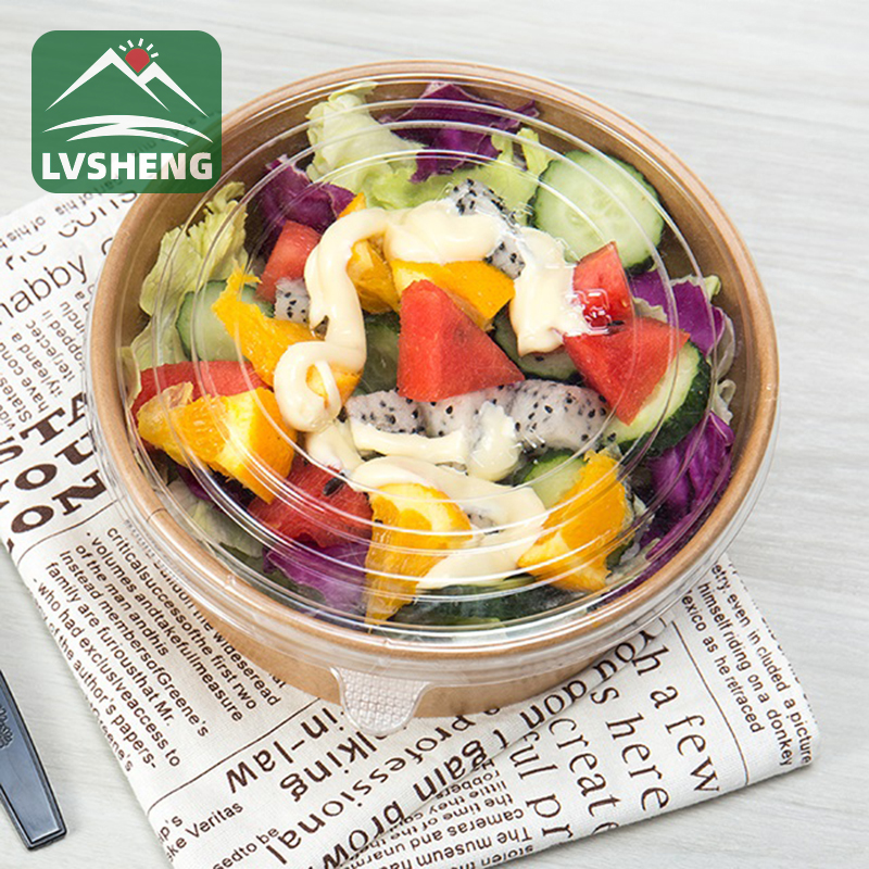 Bowlen salad gyda chaead ar gyfer saladau ffres