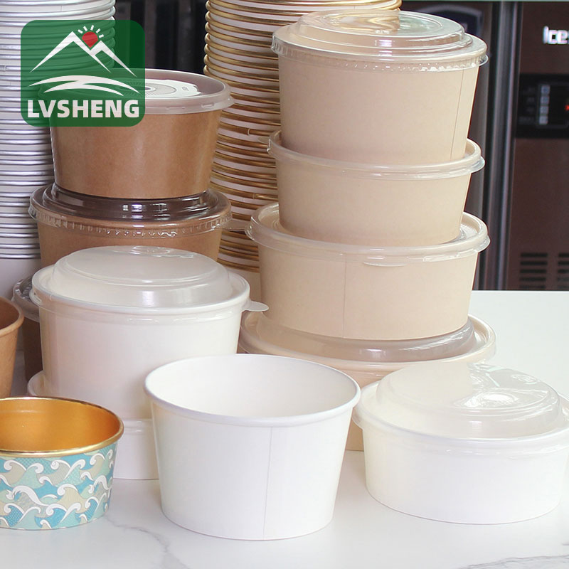 Bowlen salad papur bagasse compostable