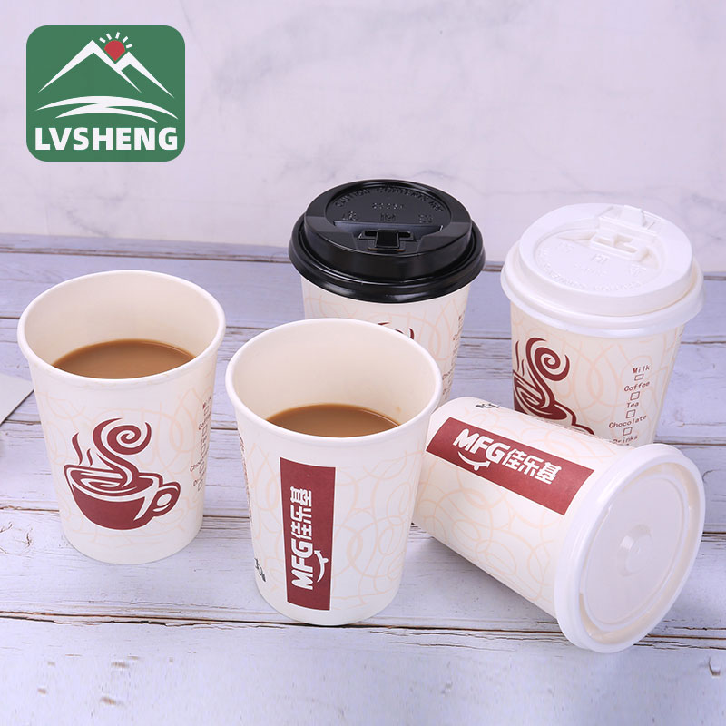 Cwpanau Papur Gyda Lid 12 Oz Ar Gyfer Coffi